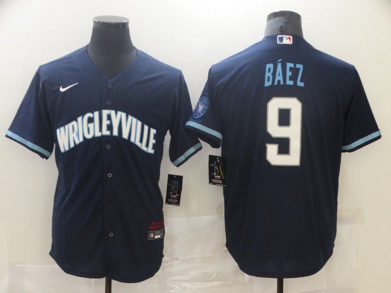 Men Chicago Cubs #9 Baez Blue City Edition 2024 Nike MLB Jersey style 1->chicago cubs->MLB Jersey